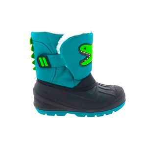 Cat & Jack Teal & Green Faux Fur Lined Dinosaur Winter Boots Toddler Size 5